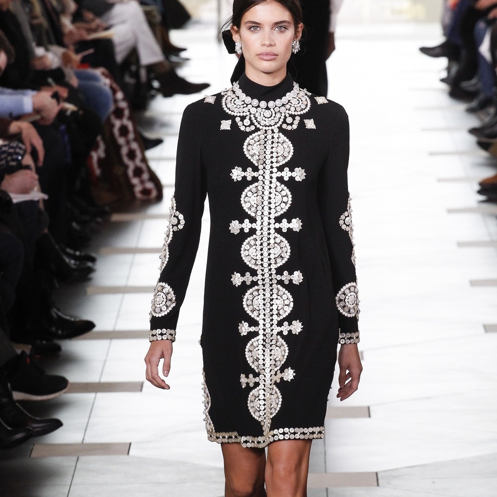 Tory Burch Sylvia Embellished Crepe Mini Dress Black Dress $1298